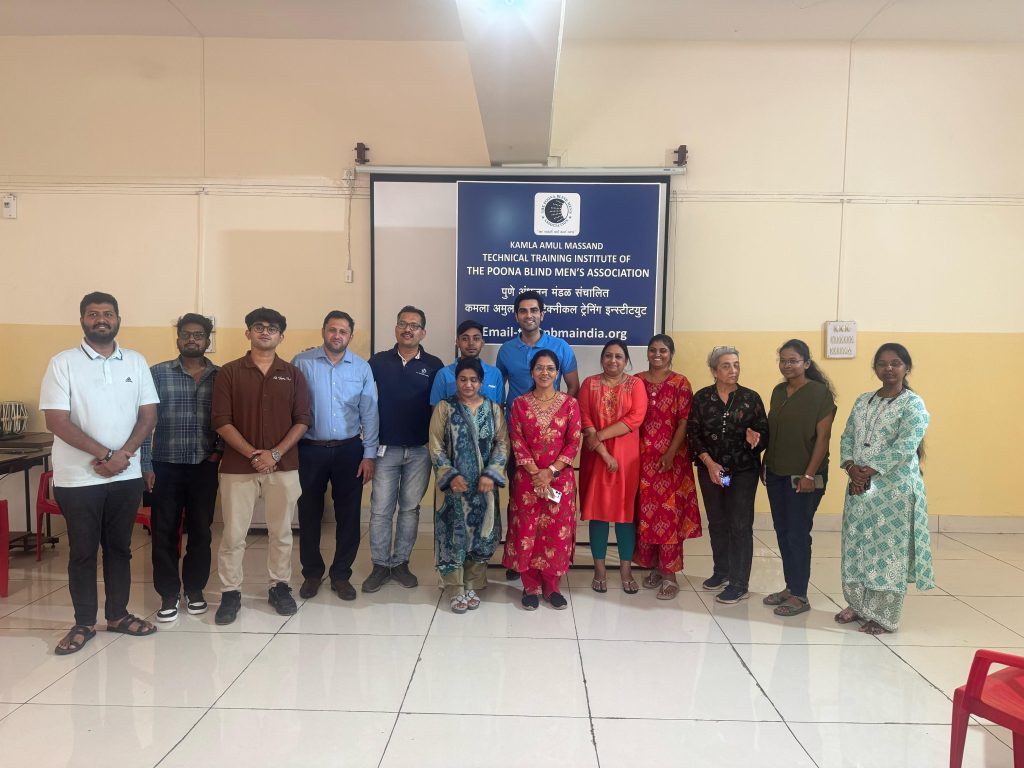 Participants and the team at the Kamla Amul Massand Technical Training Institute of the Poona Blind Men’s Association.