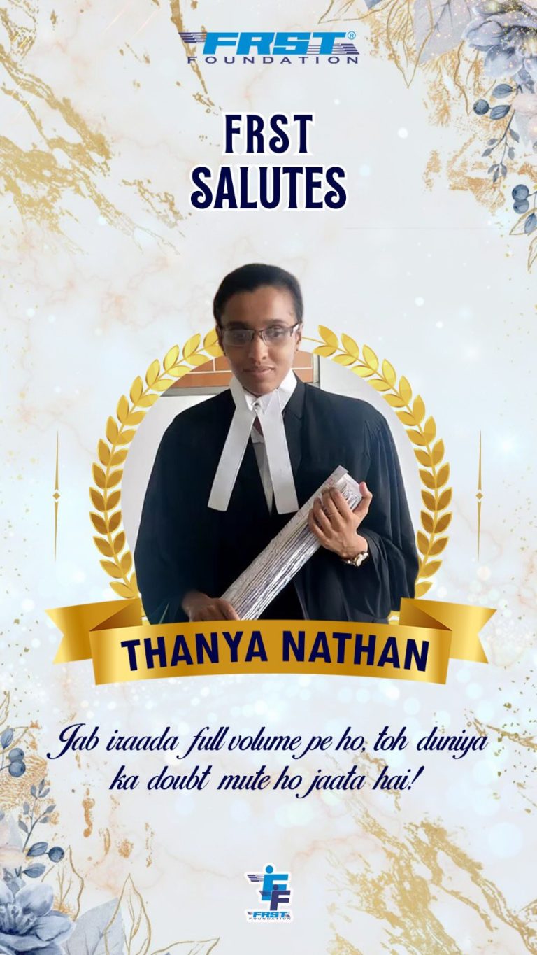 FRST Salutes cover featuring Thanya Nathan.
